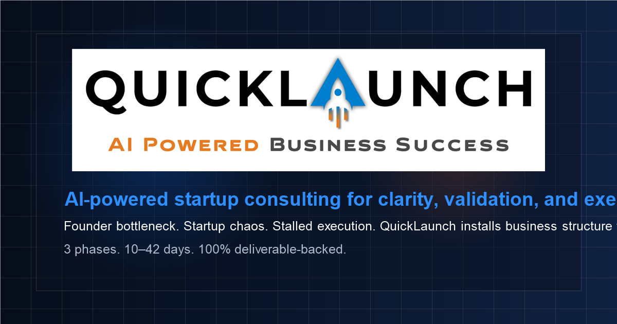 Startup Consultant for Founders | Founder Advisor & AI Business ...